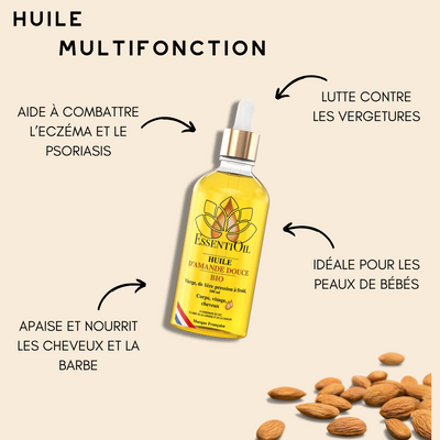 100% Huile d'Amande Douce (Prunus Amygdalus Dulcis Oil)
